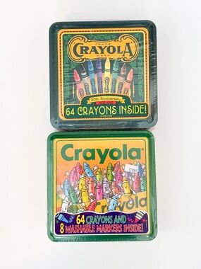 NEW SEALED Vintage Crayola crayon tins 1993 (90th anniversary) and 1994